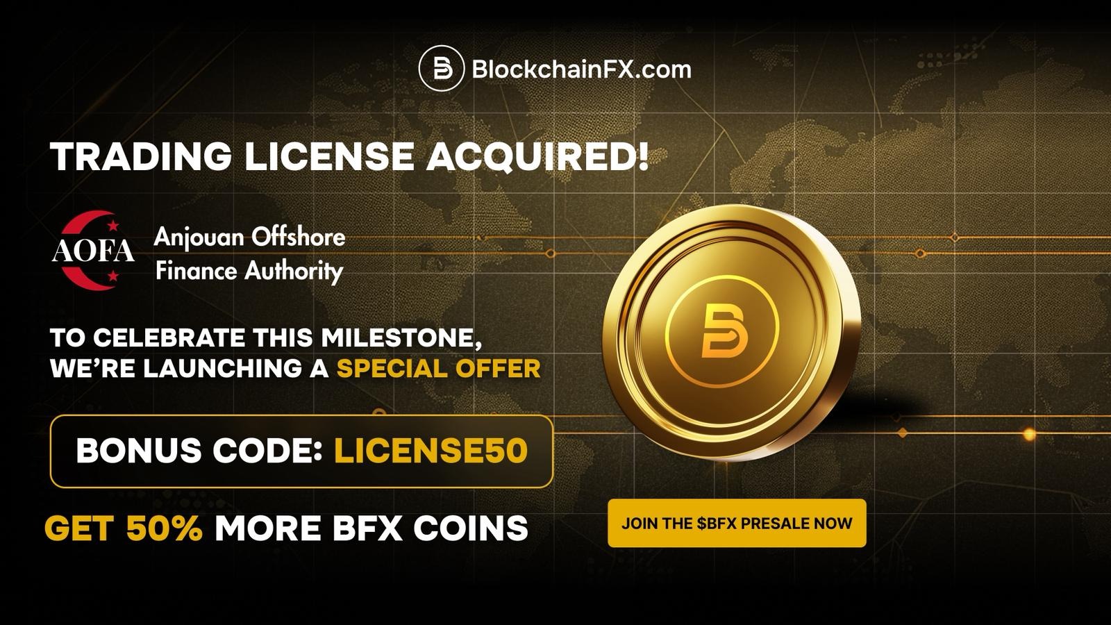 How BlockchainFX 50% Bonus and AOFA License Position It as the Best Crypto Presale to Buy Now Beside Stellar (XLM) and DASH