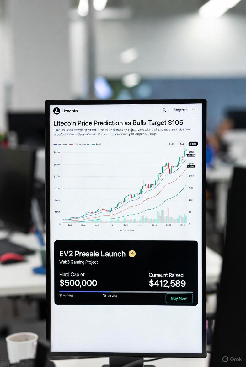 Litecoin Price Prediction: LTC at $105, EV2 Presale Launch, Crypto Volume Soars