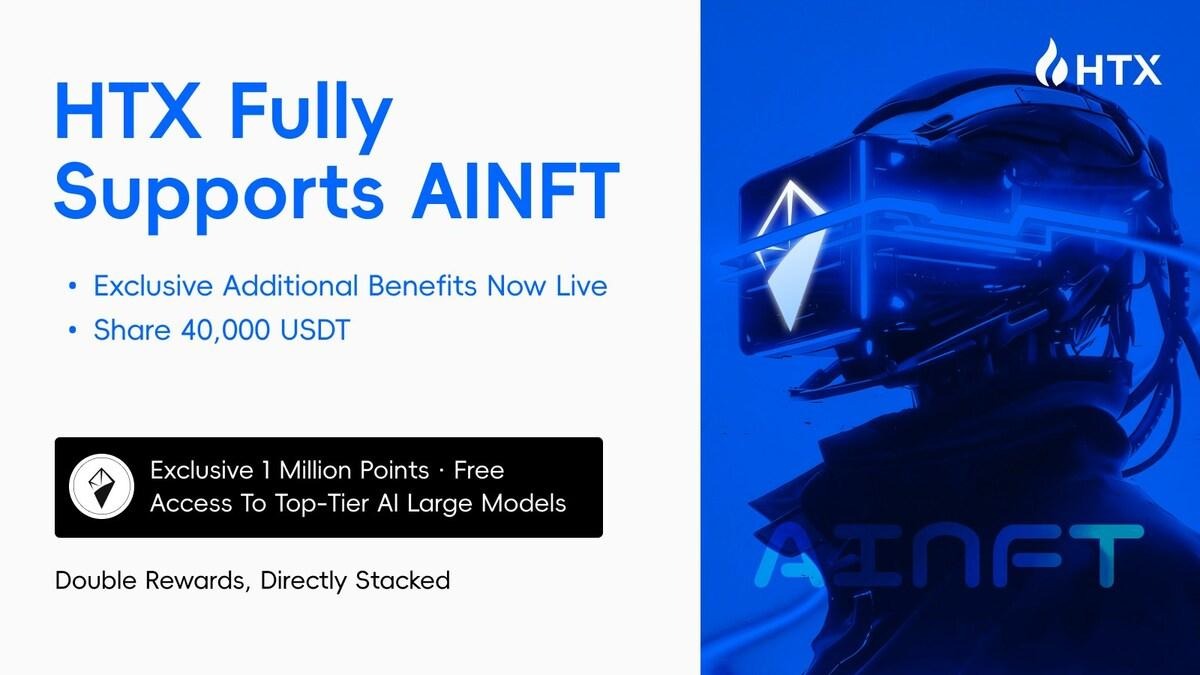 HTX and AINFT Collaborate to Build New Web3 AI Gateway, Offering Free Access to Leading AI Models and 40,000 USDT Prize Pool