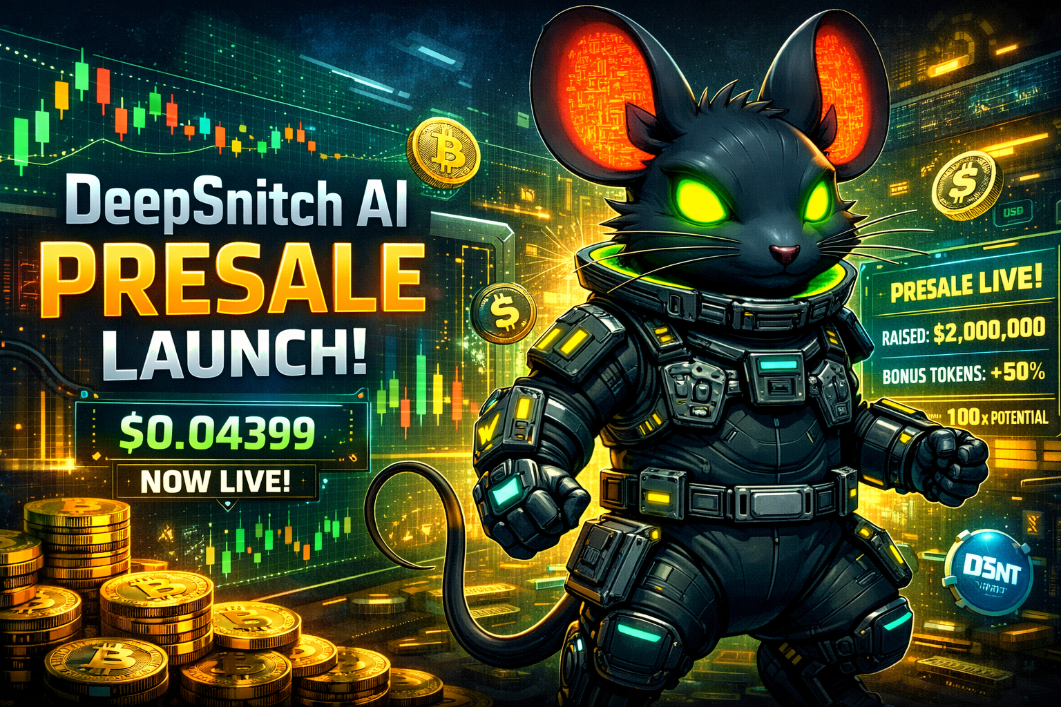 DeepSnitch AI Presale Launch Date Now Announced: Stage 7 Now Live as the Run-Up to March 31 Starts Getting Wild