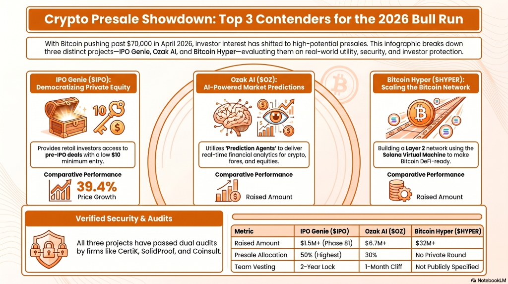 IPO Genie ($IPO) vs Ozak AI ($OZ) vs Bitcoin Hyper ($HYPER): Which Crypto Presale Looks Strongest for 2026?