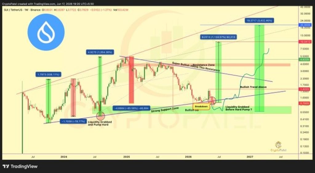 SUI Price Prediction: Analyst Says a 10X Rally Is Still Possible
